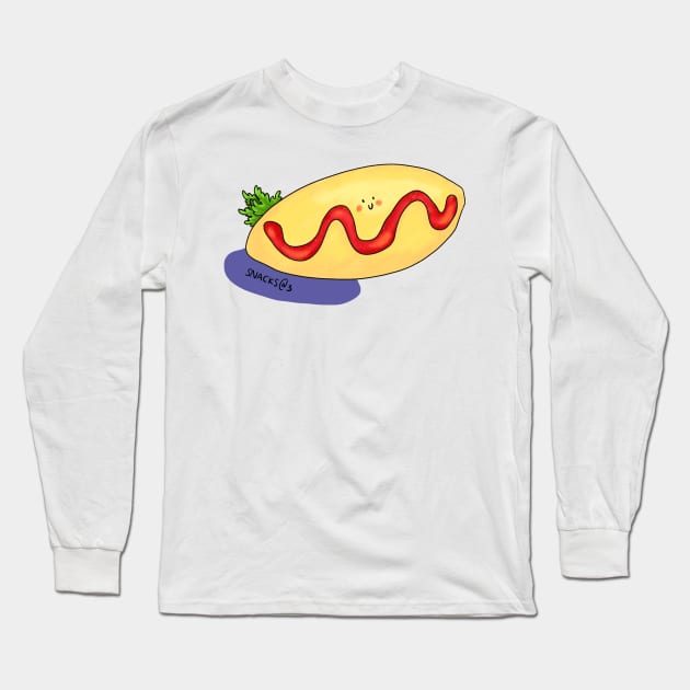 Happy Omurice with ketchup Long Sleeve T-Shirt by Snacks At 3